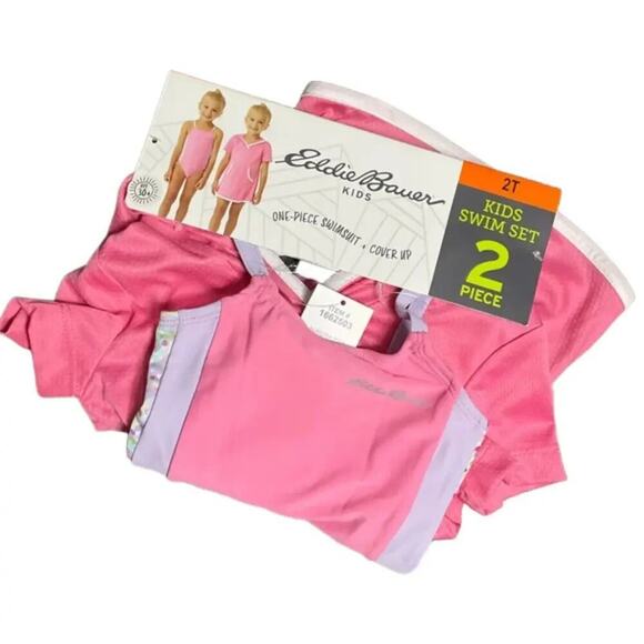 Eddie Bauer Girls Swim Set  Cover up Size 2T NWT - Picture 4 of 5